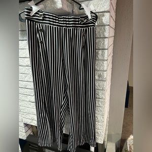 Blue and whit striped dress pants